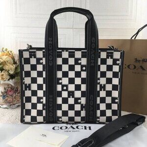 New Coach Smith Tote With Checkerboard Print CR101